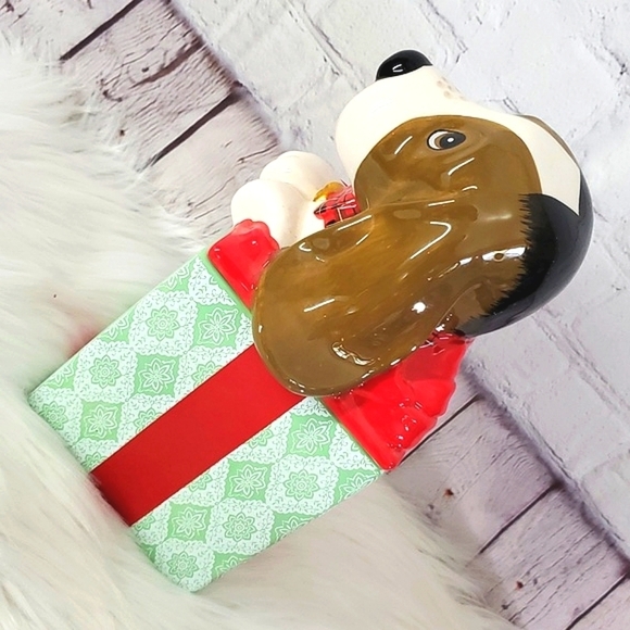 RARE Pioneer Woman Christmas Present Ceramic Charlie Basset Hound Dog Cookie Jar - Picture 14 of 17